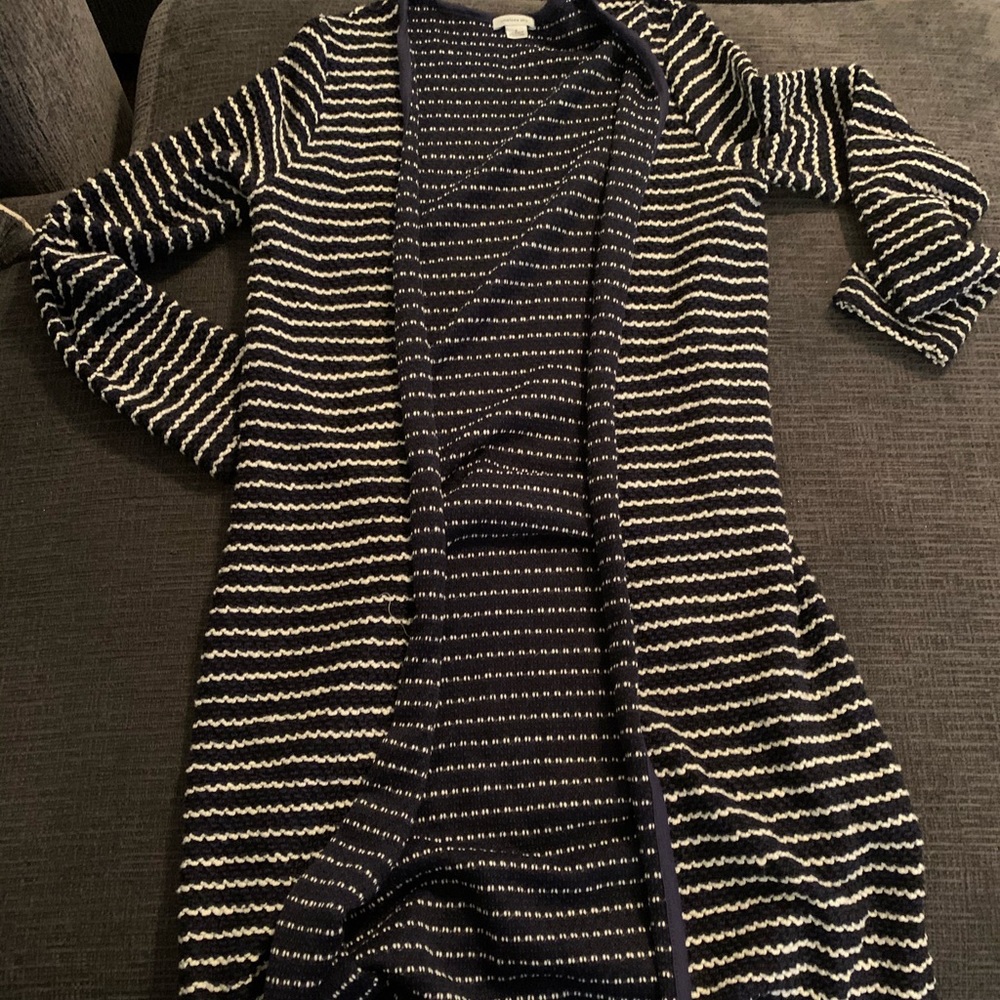 Striped Long Cardigan Sz M